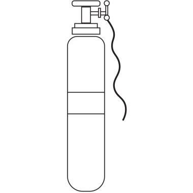 Şeffaf arka planda oksijen şişesinin dijital png çizimi. İzole görüntü, sağlık ve tıp konsepti.