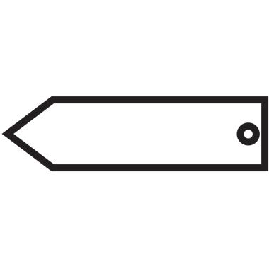 Şeffaf arkaplanda sol oku olan beyaz etiketin dijital png çizimi. İzole görüntü, doğum günü ve dilekler.