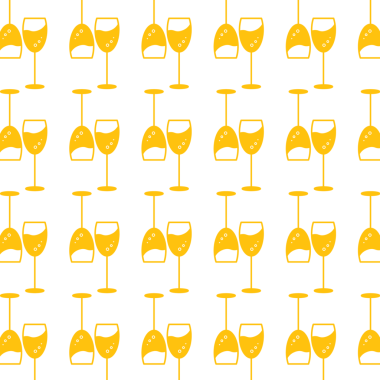 Şeffaf arkaplanda tekrarlanan sarı gözlüklerin dijital png çizimi. İzole görüntü, kalıp ve şekil kavramı.