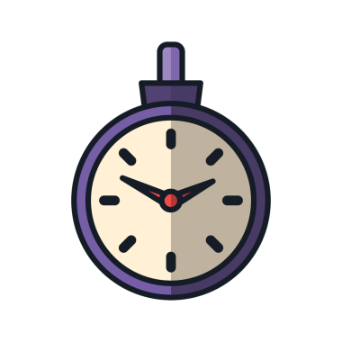 Şeffaf arkaplanda mor saatin dijital png çizimi. İzole görüntü, zaman ve planlama kavramı.