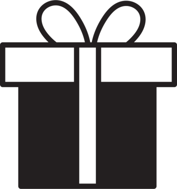 Şeffaf arkaplanlı siyah hediyenin dijital png çizimi. İzole görüntü, doğum günü ve kutlama.