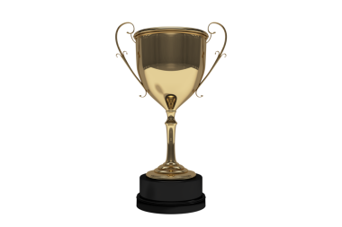 Şeffaf arka planda altın bardağın dijital png illüstrasyonu. İzole imaj, ödül, zafer ve kazanmak..