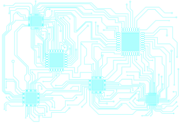 Şeffaf arkaplanda mavi entegre devrenin dijital png çizimi. İzole görüntü, teknoloji ve iletişim.