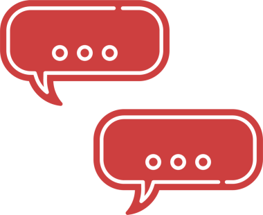 Saydam arkaplanda kopya alanı olan kırmızı konuşma baloncuklarının dijital png çizimi. İzole görüntü, şekiller ve iletişim.