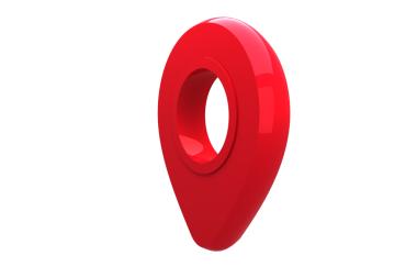 Şeffaf arkaplanda kırmızı hedef iğnesinin dijital png çizimi. İzole görüntü, seyahat ve keşif konsepti.