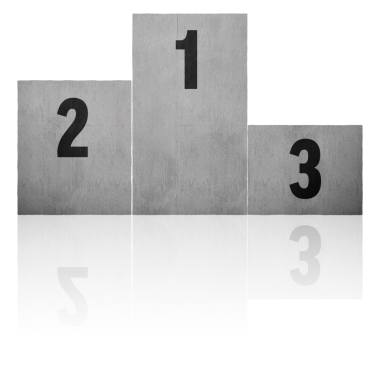 Gri podyumun şeffaf arkaplanlı dijital png çizimi. İzole imaj, rekabet ve rekabet.