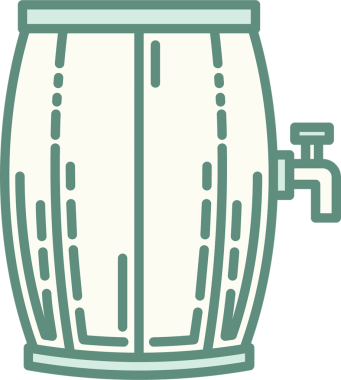 Şeffaf arka planda bira fıçısının dijital png çizimi. İzole görüntü, şekiller ve içki konsepti.