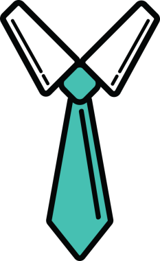 Şeffaf arkaplanda yeşil kravatın dijital png çizimi. İzole imaj, iş ve moda kavramı.