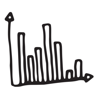 Şeffaf arkaplanda siyah çizelgenin dijital png çizimi. İzole imaj, iş ve ekonomi kavramı.