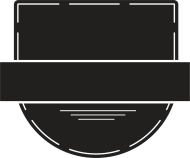 Şeffaf arkaplanda siyah rozetin dijital png çizimi. İzole resim, bilgi, mesaj ve iletişim.