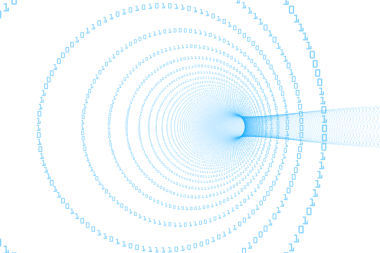 Mavi soyut şeklin dijital png çizimi ve şeffaf arkaplanda ikili dil. İzole görüntü, soyutlama, hesaplama ve şekil kavramı.