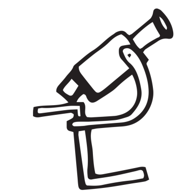 Şeffaf arkaplanda siyah el çizilmiş teleskopun dijital png çizimi. İzole görüntü, astronomi, gözlem, bilim ve bilgi.