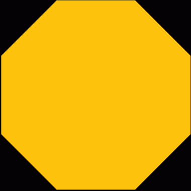 Şeffaf arkaplanda sarı sekizgenin dijital png çizimi. Ayrı resim, tasarım arkaplan ve maket.