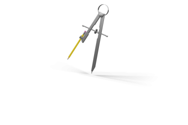 Şeffaf arkaplan üzerinde sarı kalem bulunan gümüş pusula dijital png çizimi. İzole görüntü, şekil, renk, okul gereçleri, matematik ve çizim kavramı.