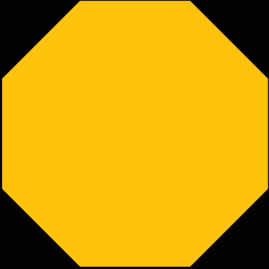 Şeffaf arkaplanda sarı soyut sekizgen şeklinin dijital png çizimi. İzole görüntü, soyutlama ve şekil kavramı.