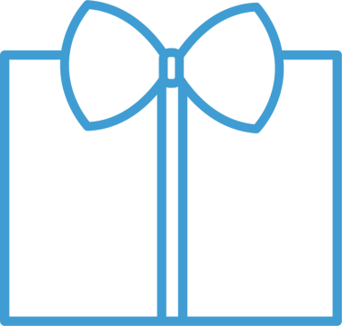 Kurdeleli mavi hediyenin dijital png çizimi ve şeffaf arkaplanda eğilme. İzole görüntü, doğum günü ve kutlama.