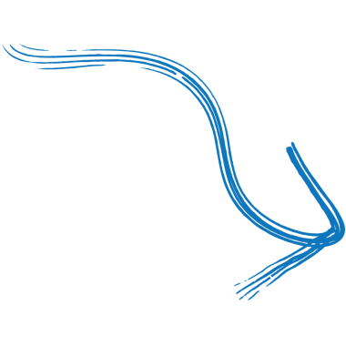 Şeffaf arkaplanda mavi okun dijital png çizimi. İzole görüntü, şekiller ve kalıp kavramı.