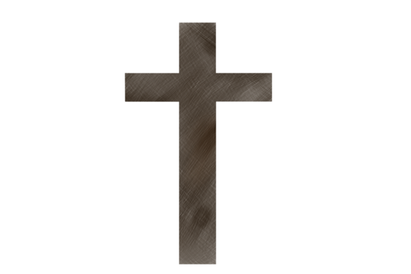 Şeffaf arkaplanda kahverengi haçın dijital png çizimi. İzole görüntü, inanç, maneviyat, tasarım arka planı ve maket.