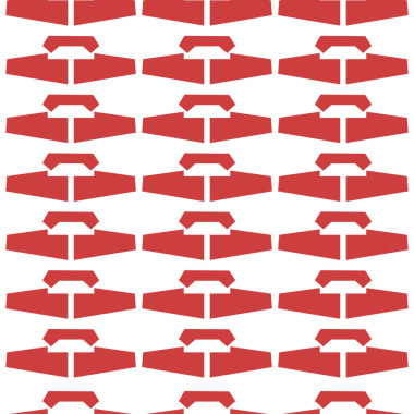 Şeffaf arkaplanda tekrarlanan kırmızı şekillerin dijital png çizimi. İzole görüntü, kalıp ve şekil kavramı.