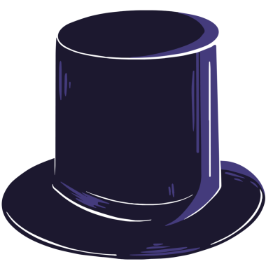 Şeffaf arkaplanda silindir şapka tasviri. Amerikan başkanı, tarih, vatanseverlik, 12 Şubat ve Lincoln 'un doğum günü kutlaması konsepti.