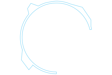 Şeffaf arkaplanda mavi soyut şeklin dijital png çizimi. İzole görüntü, soyutlama ve şekil kavramı.