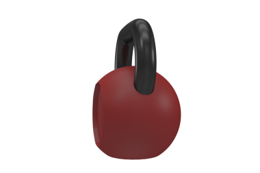 Saydam arkaplanda kopya alanı olan kırmızı ve siyah halterin dijital png çizimi. İzole görüntü, şekil, renk, spor, sağlık ve yazım kavramı.