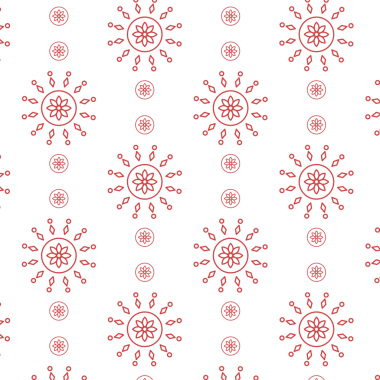 Şeffaf arkaplanda tekrarlanan kırmızı şekillerin dijital png çizimi. İzole görüntü, kalıp ve şekil kavramı.