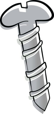 Şeffaf arkaplanda siyah ve gri vidaların dijital png çizimi. İzole görüntü, inşaat ve iş konsepti.