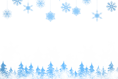 Kardaki ağaçların dijital png çizimi ve şeffaf arkaplanda kar taneleri. İzole görüntü, kış, doğa ve şekil kavramı.