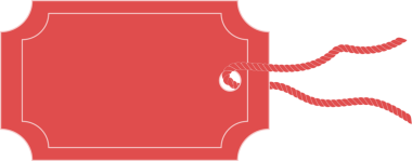 Saydam arkaplanda kopya alanı olan kırmızı etiketin dijital png çizimi. İzole görüntü, şekiller ve iletişim.