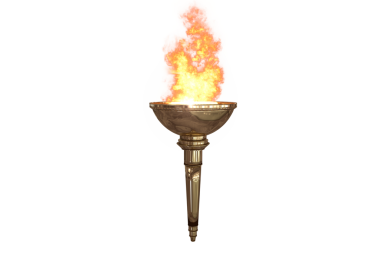 Şeffaf arkaplanda yanan ışığın dijital png çizimi. İzole görüntü, olimpiyatlar ve spor konsepti.