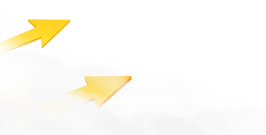 Beyaz sisin dijital png çizimi ve şeffaf arkaplanda iki sarı ok. Ayrı resim, yön ve rota, tasarım arkaplan ve maket.