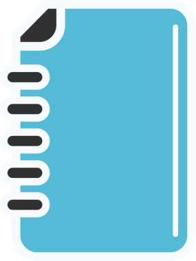 Şeffaf arkaplanda mavi defterin dijital png çizimi. İzole resim, yazı, iş, eğitim ve şekil kavramı.