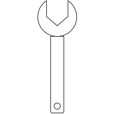 Şeffaf arkaplanda siyah açık uçlu ingiliz anahtarının dijital png çizimi. İzole görüntü, çalışma aracı, iş ve profesyonel.