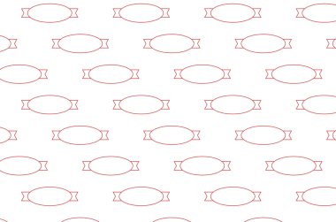 Saydam arkaplanda tekrarlanan boş kırmızı etiketlerin dijital png çizimi. İzole resim, ürün etiketi arkaplan tasarımı ve şablonu.