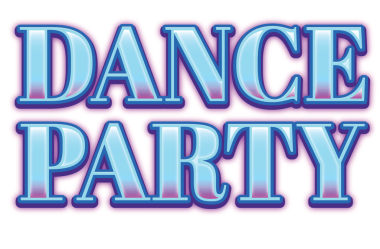 Şeffaf arkaplan üzerinde dans partisi metninin dijital png çizimi. İzole imaj, parti ve kutlama konsepti.