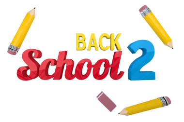 Şeffaf arkaplan üzerine yazılmış 2 okul metninin dijital png çizimi. İzole görüntü, okul ve iletişim.