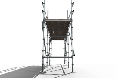 Şeffaf arka planda inşaat iskelesinin dijital png çizimi. İzole görüntü, inşaat ve iş konsepti.