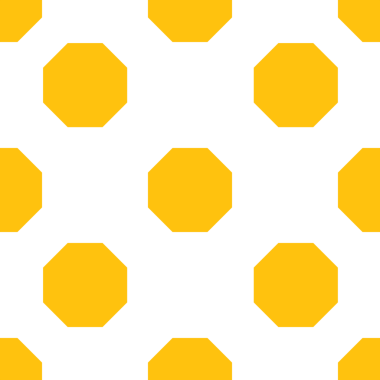 Şeffaf arkaplanda tekrarlanan sekizgen sarı desenli dijital png çizimi. İzole görüntü, kalıp ve şekil kavramı.