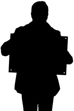 Saydam arkaplanda kopya alanı olan bir adamın dijital png siluet görüntüsü. İzole görüntü, insanlar ve mesaj kavramı.