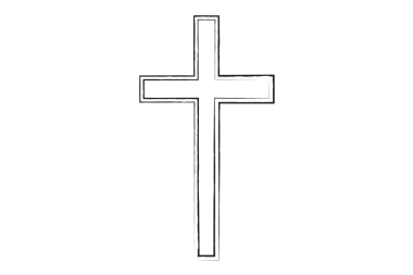 Şeffaf arkaplanda çapraz sembolün dijital png çizimi. İzole görüntü, din ve inanç kavramı.