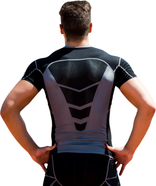 Şeffaf arkaplan üzerinde beyaz sporcunun arkasının dijital png fotoğrafı. İzole imaj, spor ve rekabet konsepti.