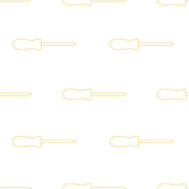 Şeffaf arkaplanda sarı tornavida deseninin dijital png çizimi. İzole görüntü, araç, kalıp ve şekil kavramı.