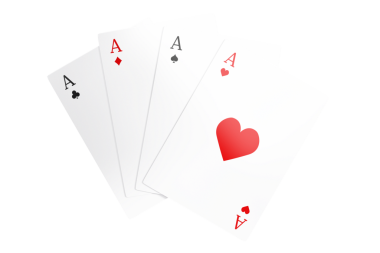 Şeffaf arkaplanda as olan kartların dijital png çizimi. İzole imaj, kart oyunları ve kumar.