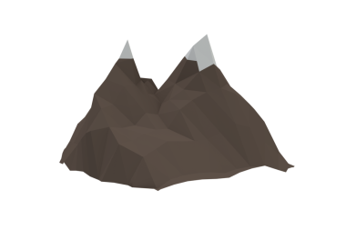 Şeffaf arkaplanda karla kaplı dağların dijital png çizimi. İzole görüntü, manzara ve doğa konsepti.