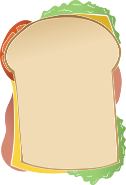 Şeffaf arka planda jambon peynirli sandviçin dijital png çizimi. İzole görüntü, yemek ve yaşam tarzı konsepti.