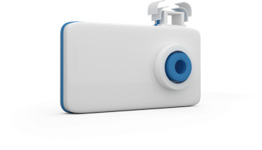 Şeffaf arkaplanda beyaz kamera simgesinin dijital png çizimi. İzole görüntü, hobiler ve fotoğrafçılık.