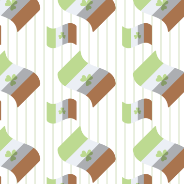 Saydam arkaplanda yoncaların ve İrlanda bayraklarının dijital png çizimi. İzole görüntü, vatanseverlik ve Aziz Patrick Günü konsepti..