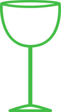 Şeffaf arkaplanda yeşil camların dijital png çizimi. İzole imaj, içki ve parti konsepti.