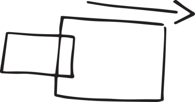 Saydam arkaplanda kopyalama alanı olan oklu siyah şekillerin dijital png çizimi. İzole görüntü, şekiller ve kalıp kavramı.